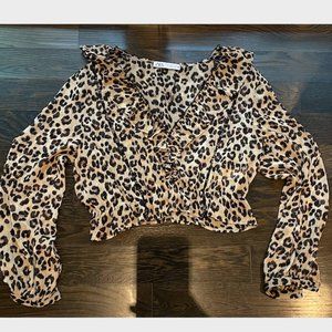 Zara Cheetah Print Blouse